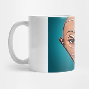 Bald woman. Modern art Mug